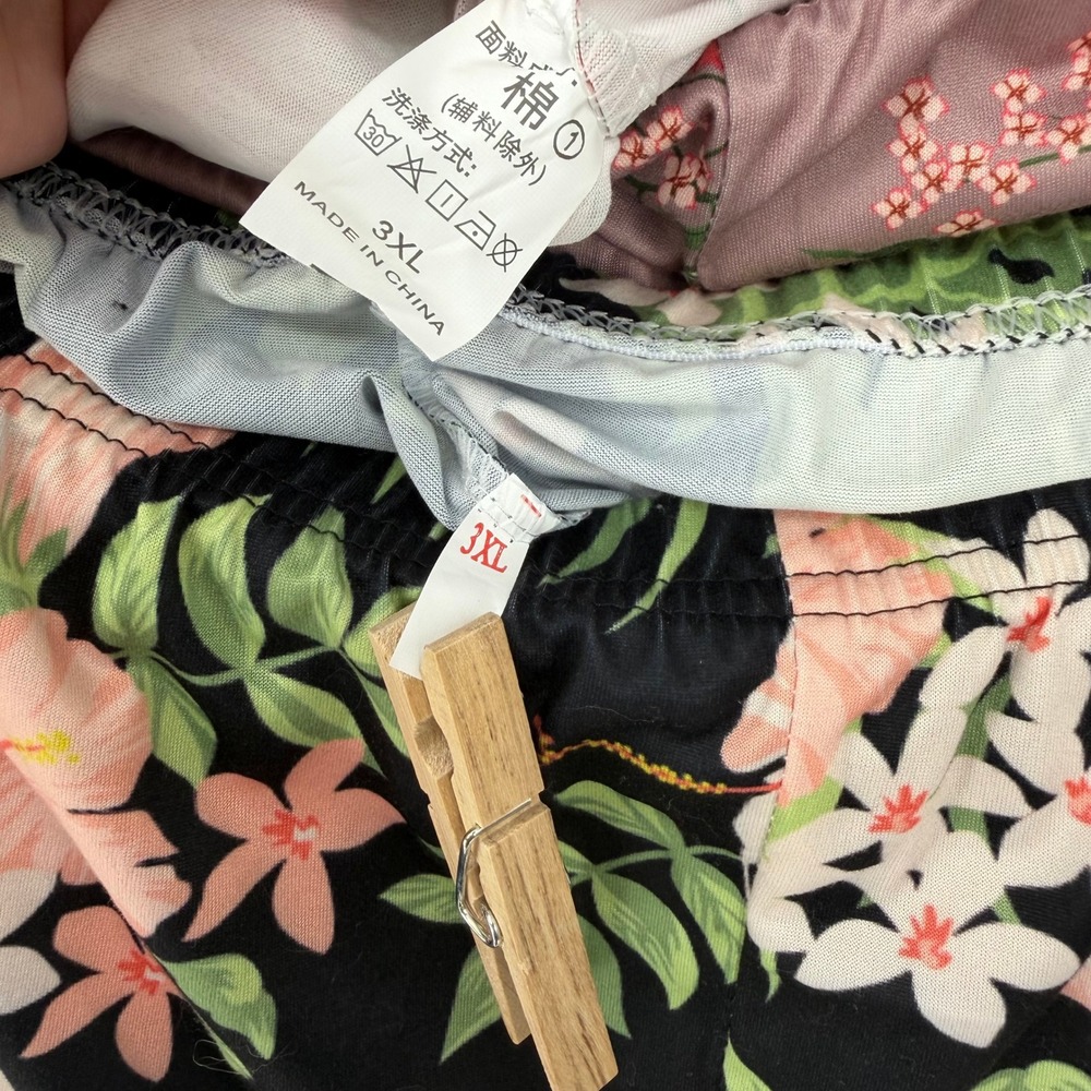 Pajama Pants Women 3XL Multi Color 2-Pack Floral Tropical Capri Lounge Resort - Picture 7 of 7